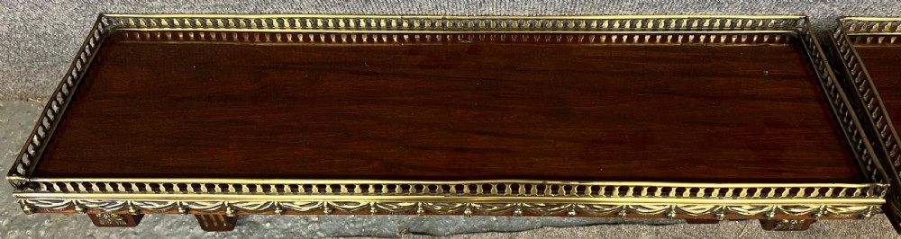 Attractive Pair of Mahogany and Brass Inlaid Wall Brackets View VII