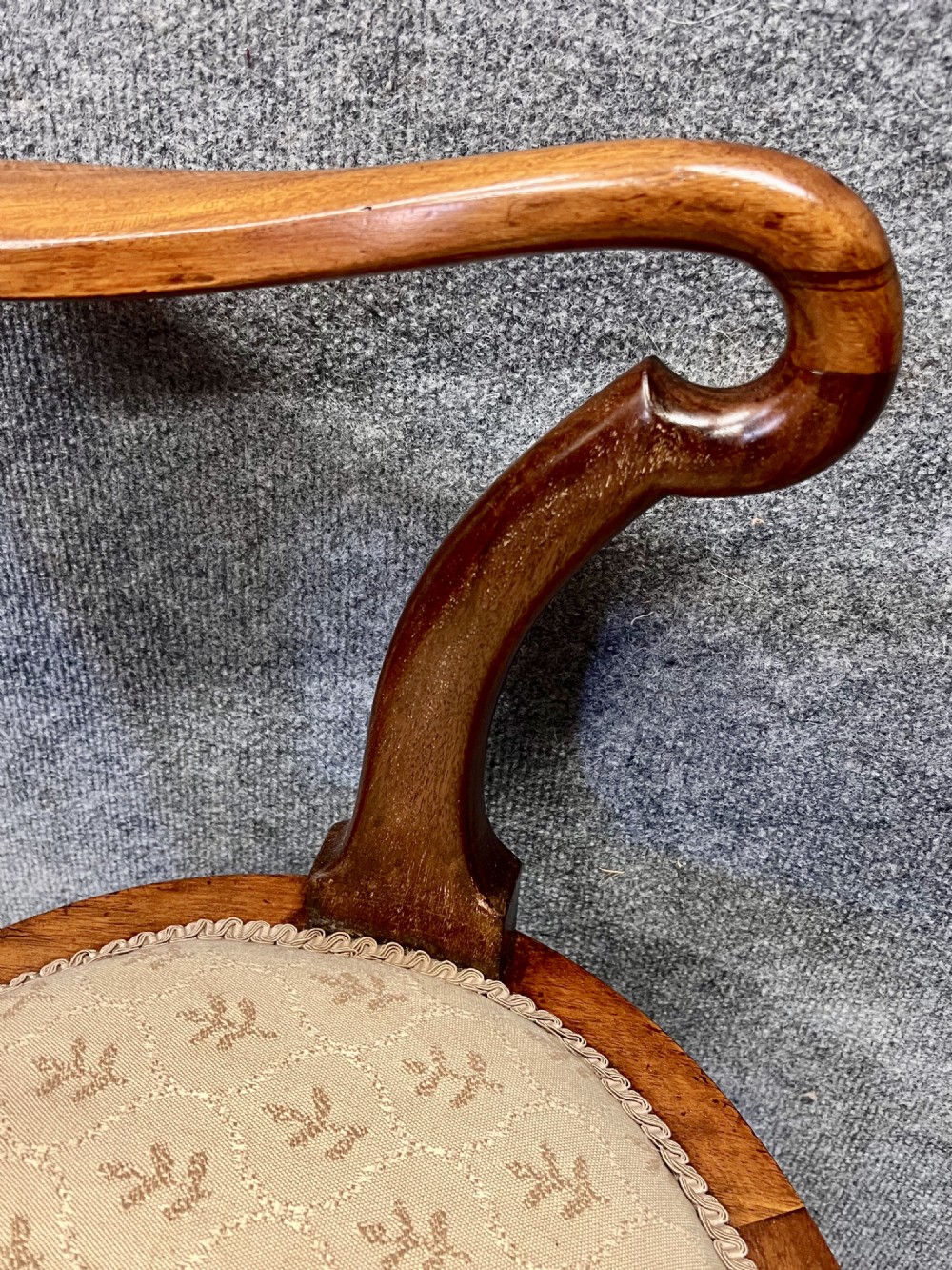 Edwardian Mahogany & Inlaid Open Armchair View VI