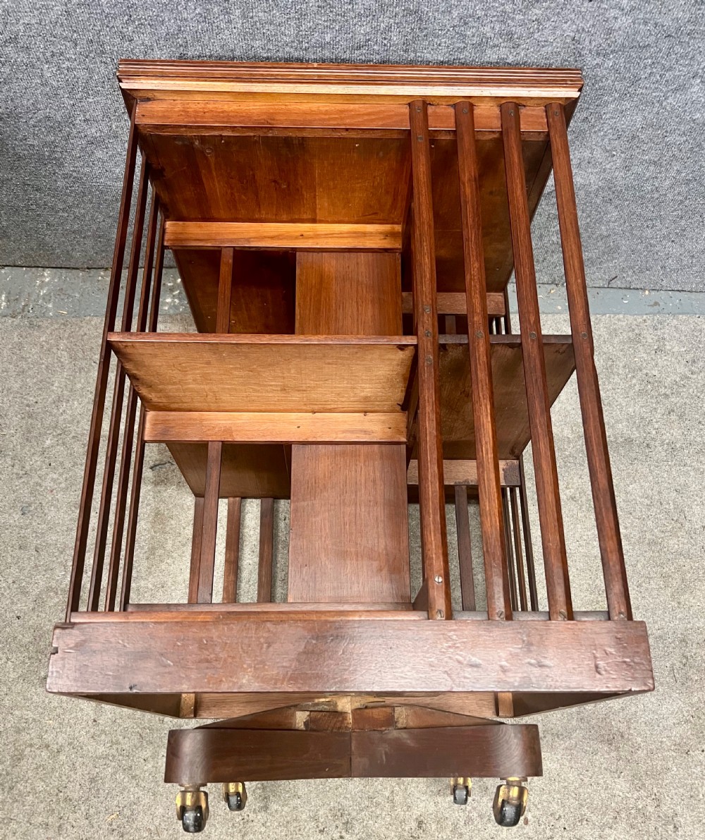 Unusual Antique Arts and Crafts Revolving Bookcase View III