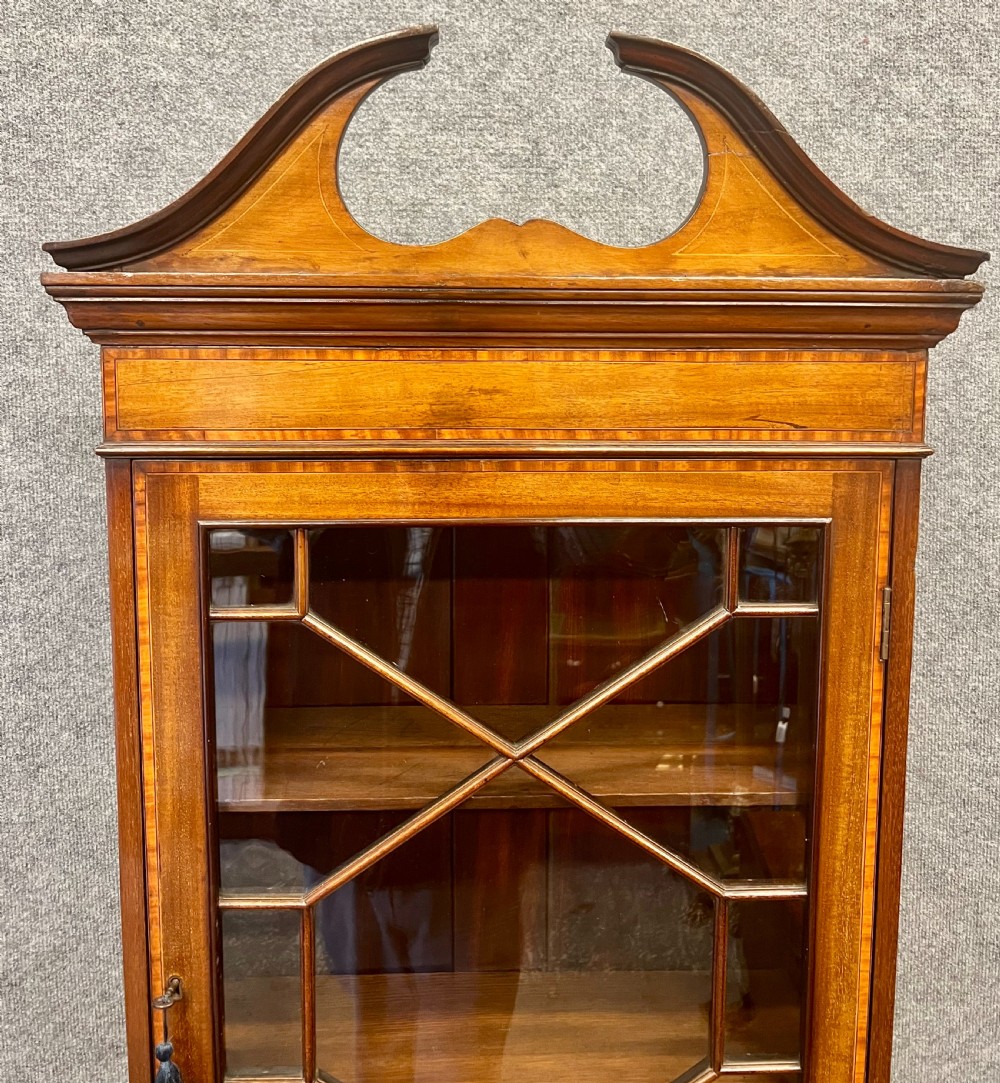 Small Edwardian Inlaid Bureau Bookcase View VI