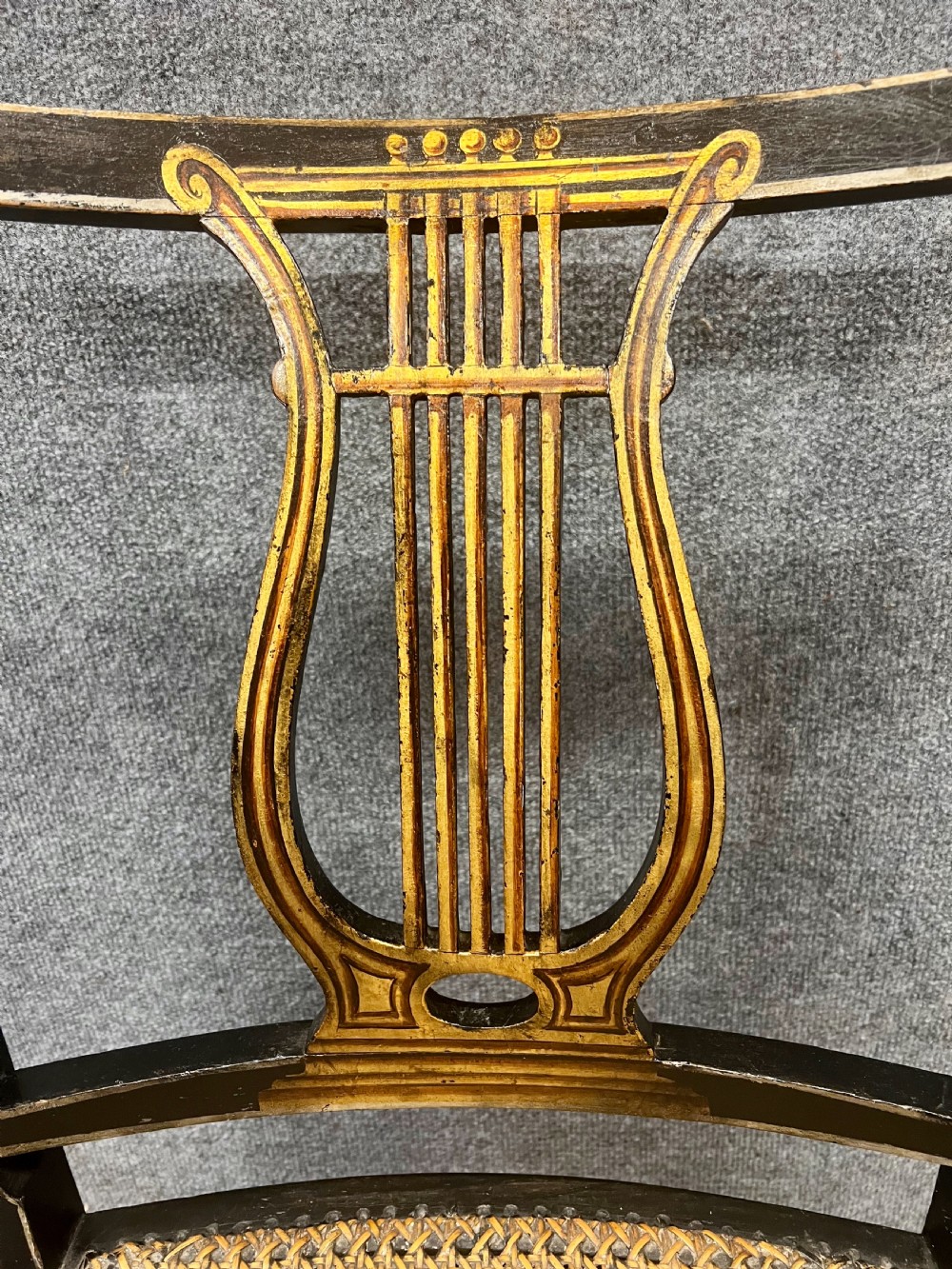 Pair of Painted and Gilded Regency Elbow Chairs View IV