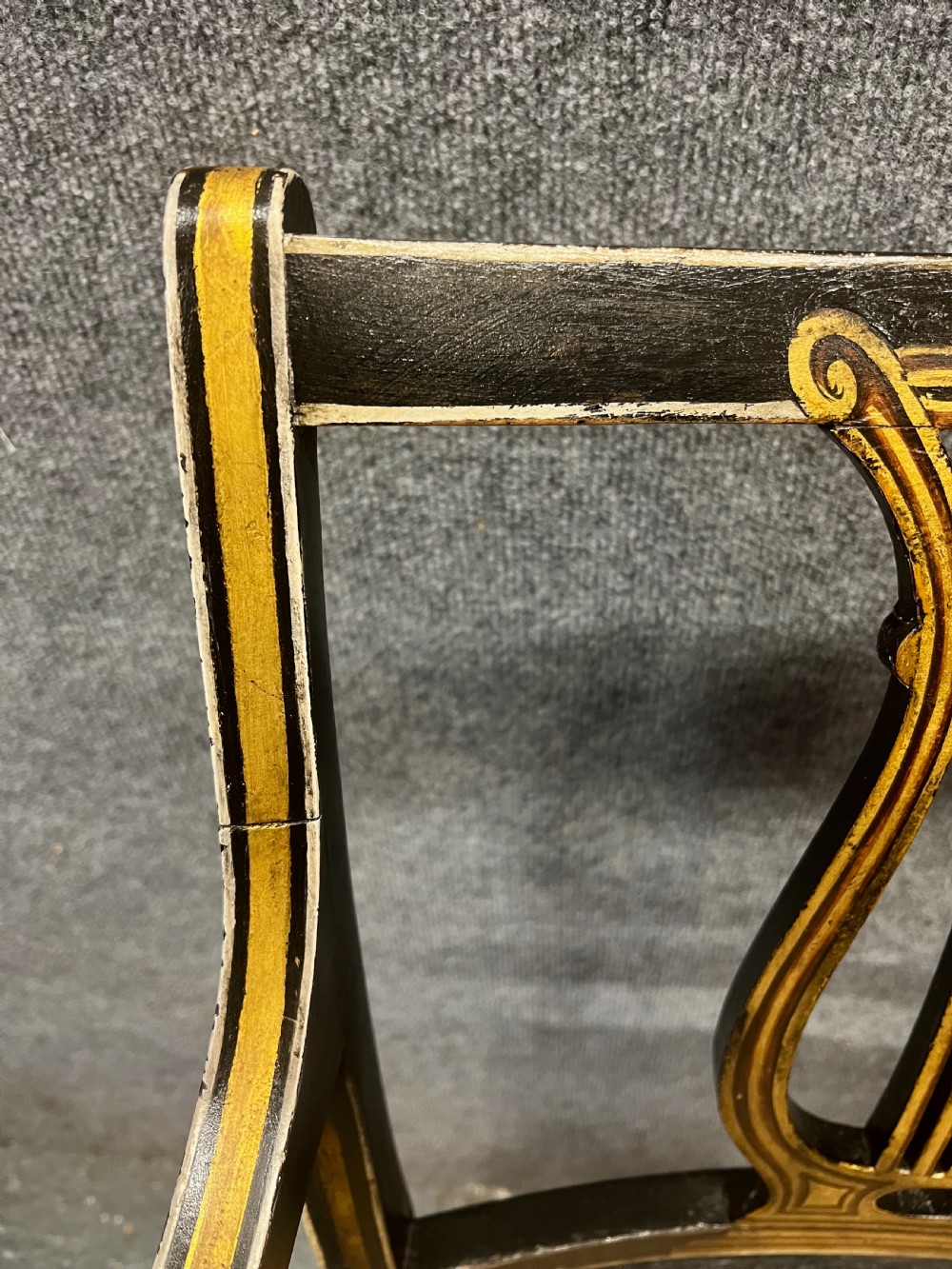 Pair of Painted and Gilded Regency Elbow Chairs View V