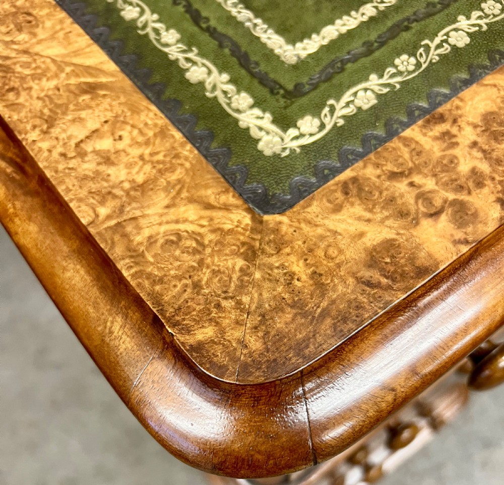 Good Quality Victorian Burr Walnut Desk View II