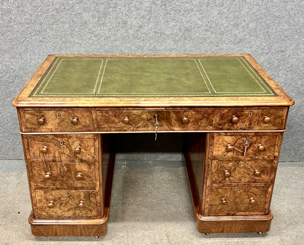 Good Quality Victorian Burr Walnut Desk View III