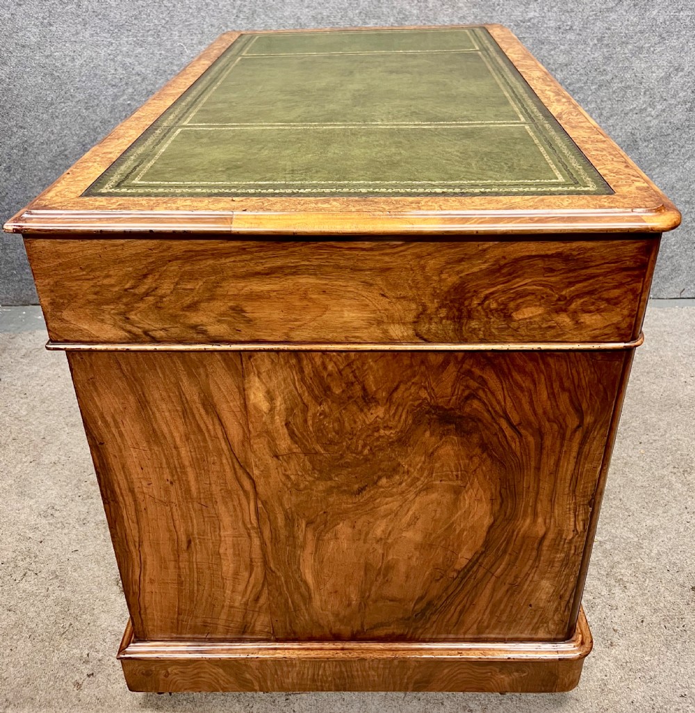 Good Quality Victorian Burr Walnut Desk View VIII