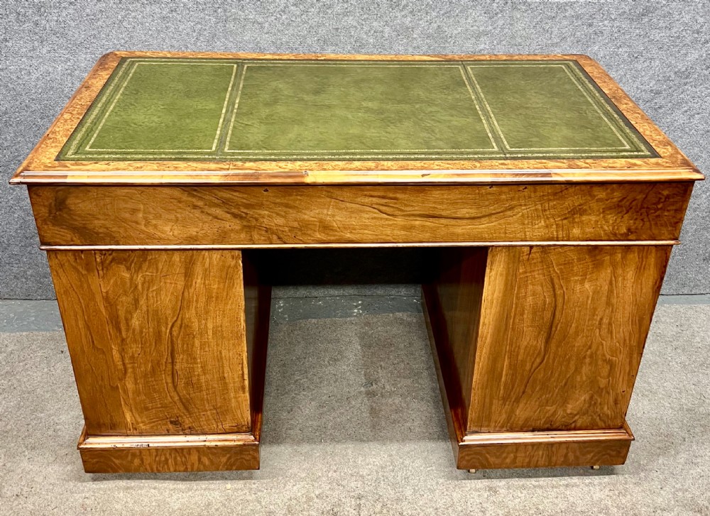 Good Quality Victorian Burr Walnut Desk View XI