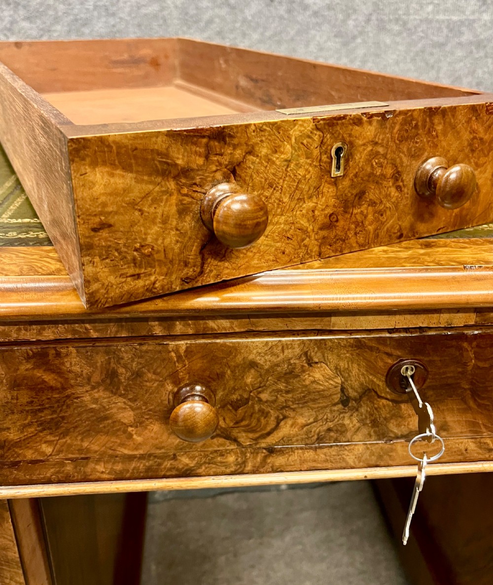 Good Quality Victorian Burr Walnut Desk View XII