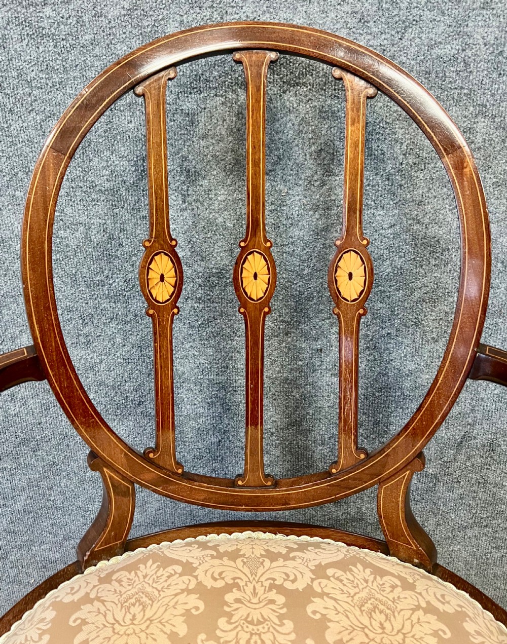Elegant Edwardian Inlaid Elbow Chair View III