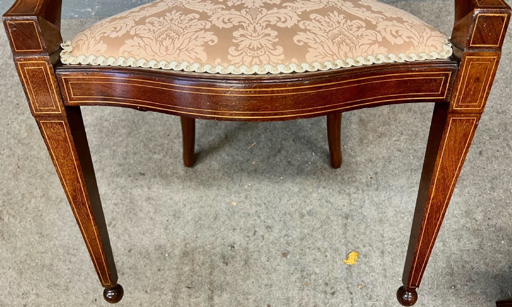 Elegant Edwardian Inlaid Elbow Chair View IX