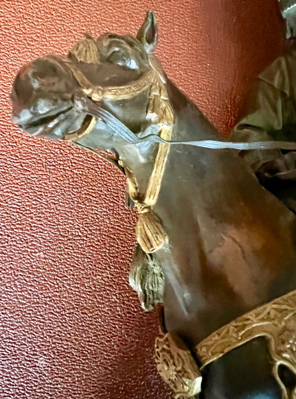 Antique Bronzed Arab Warrior on Horseback View III