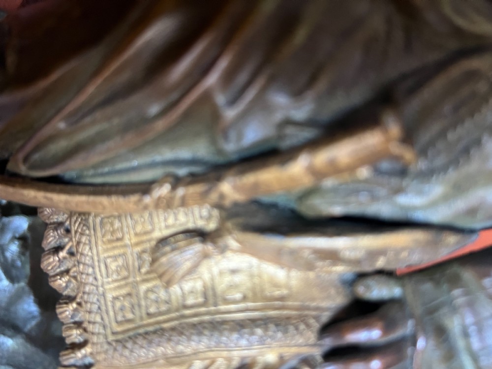 Antique Bronzed Arab Warrior on Horseback View VIII