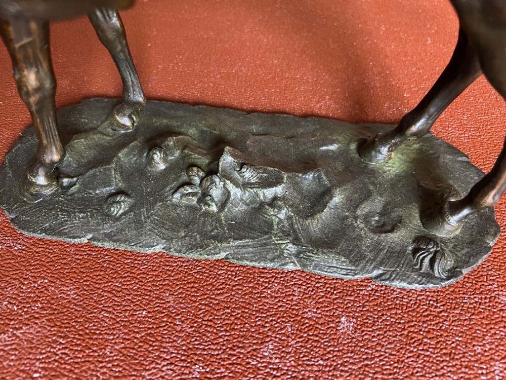 Antique Bronzed Arab Warrior on Horseback View IX