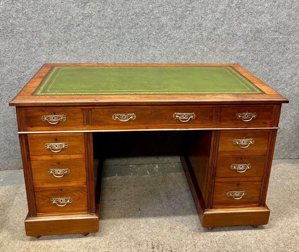Antique Walnut Pedestal Desk