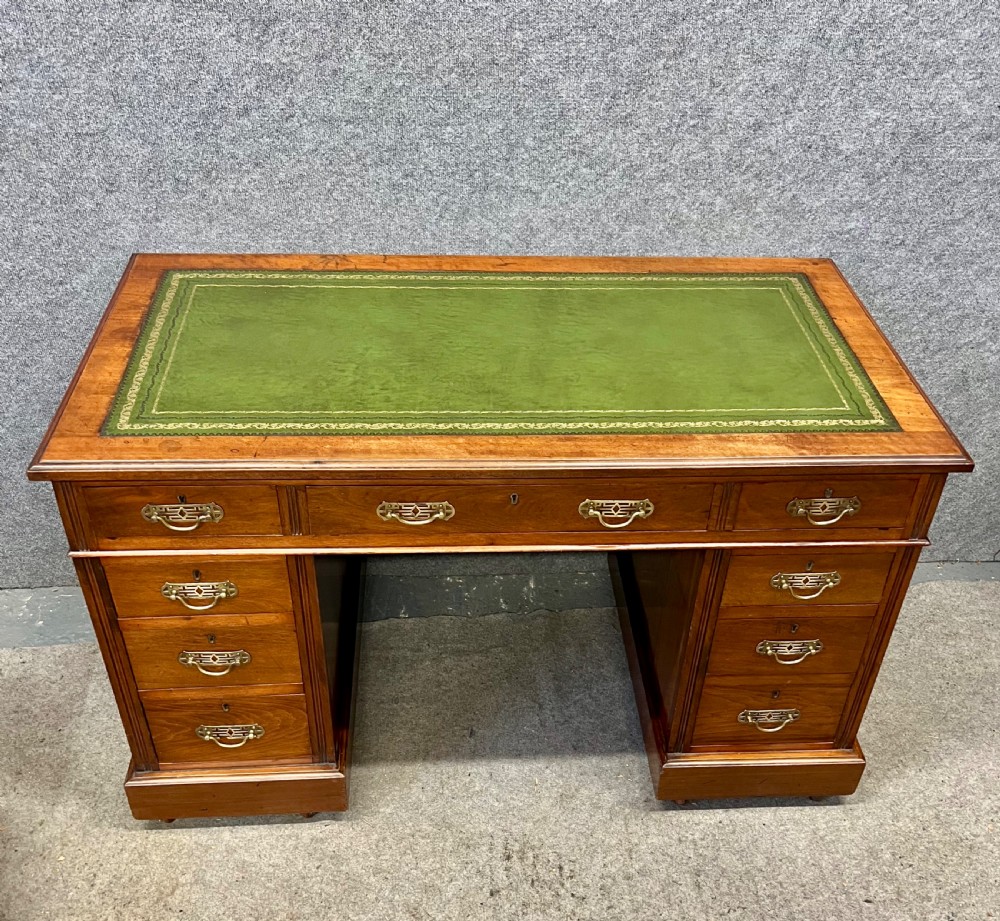 Antique Walnut Pedestal Desk View II