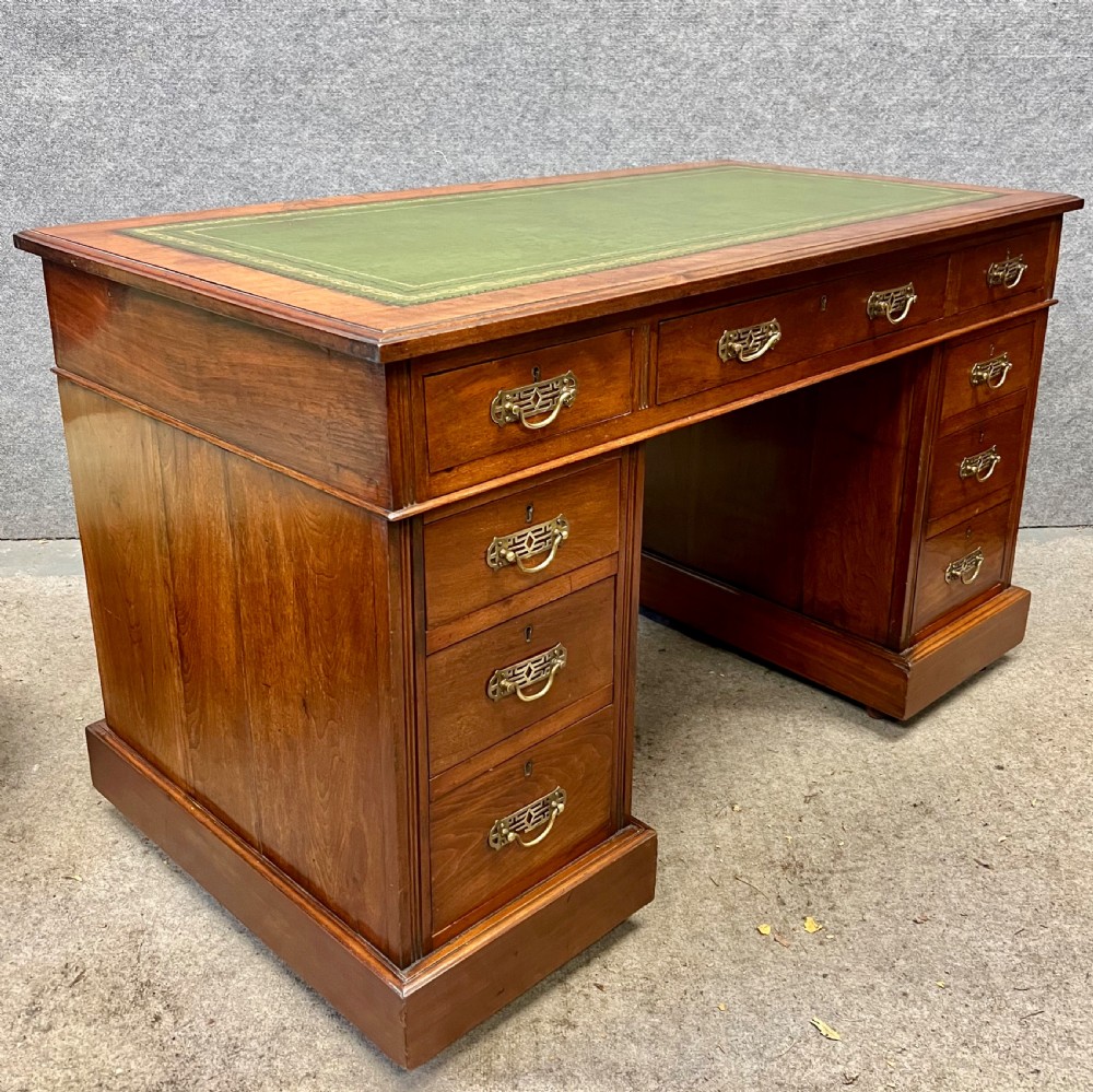Antique Walnut Pedestal Desk View IV