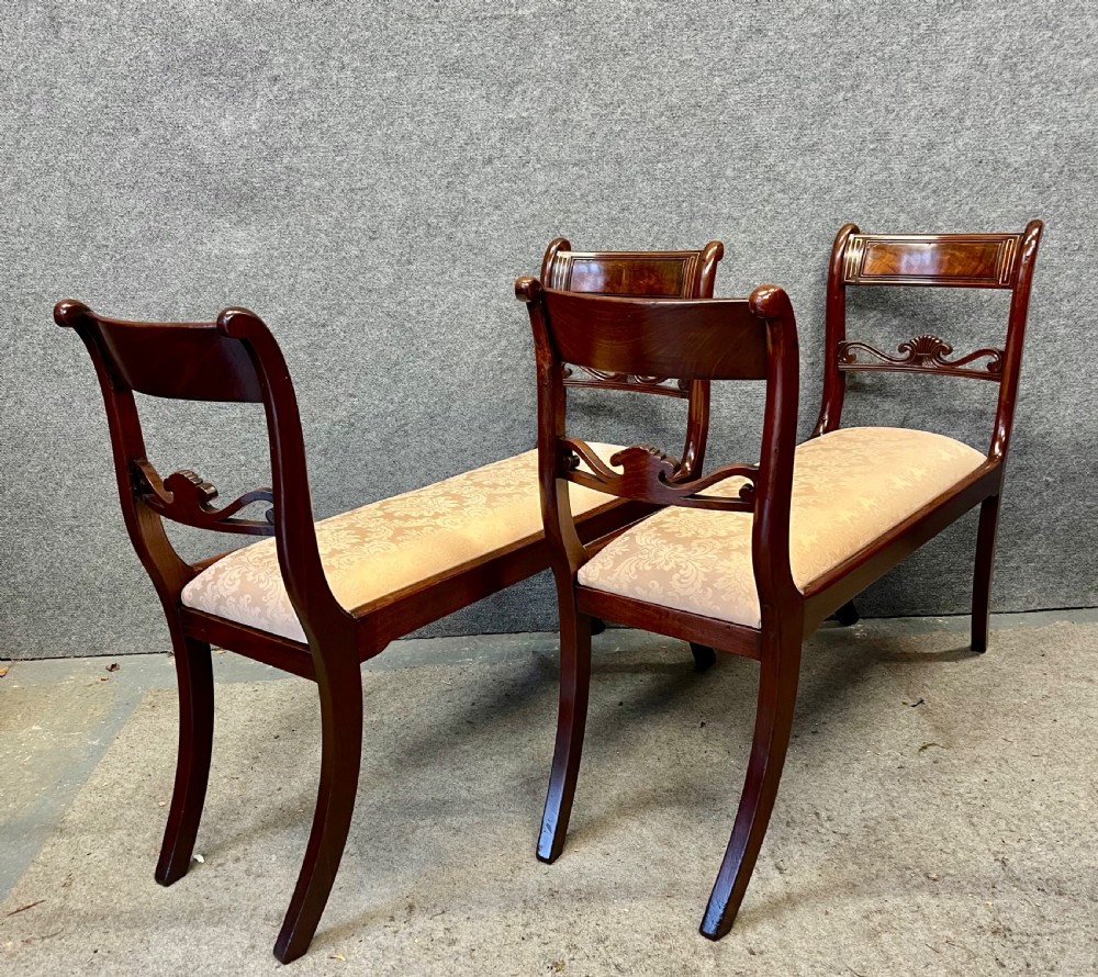 Pair of Regency Brass Inlaid Window Seats View VI