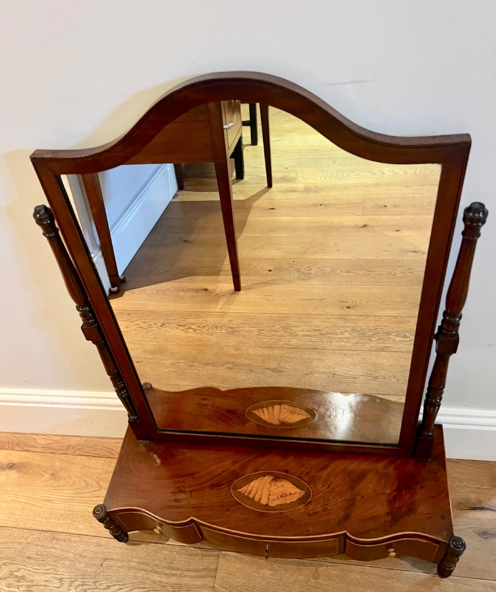 George III Mahogany & Inlaid Dressing Mirror View III