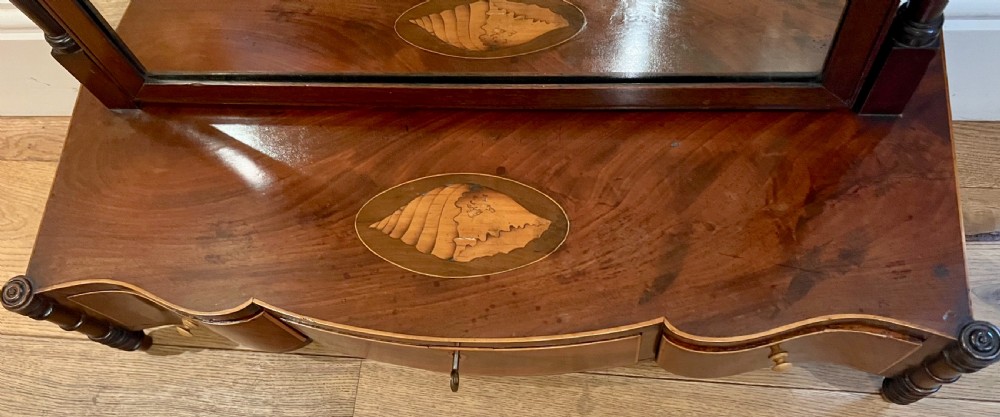 George III Mahogany & Inlaid Dressing Mirror View IV
