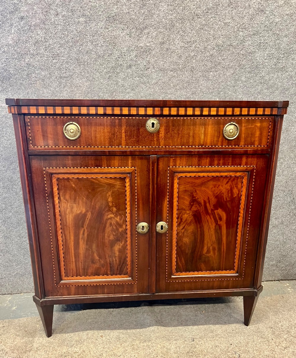 Small Antique Dutch Inlaid Mahogany Side Cabinet