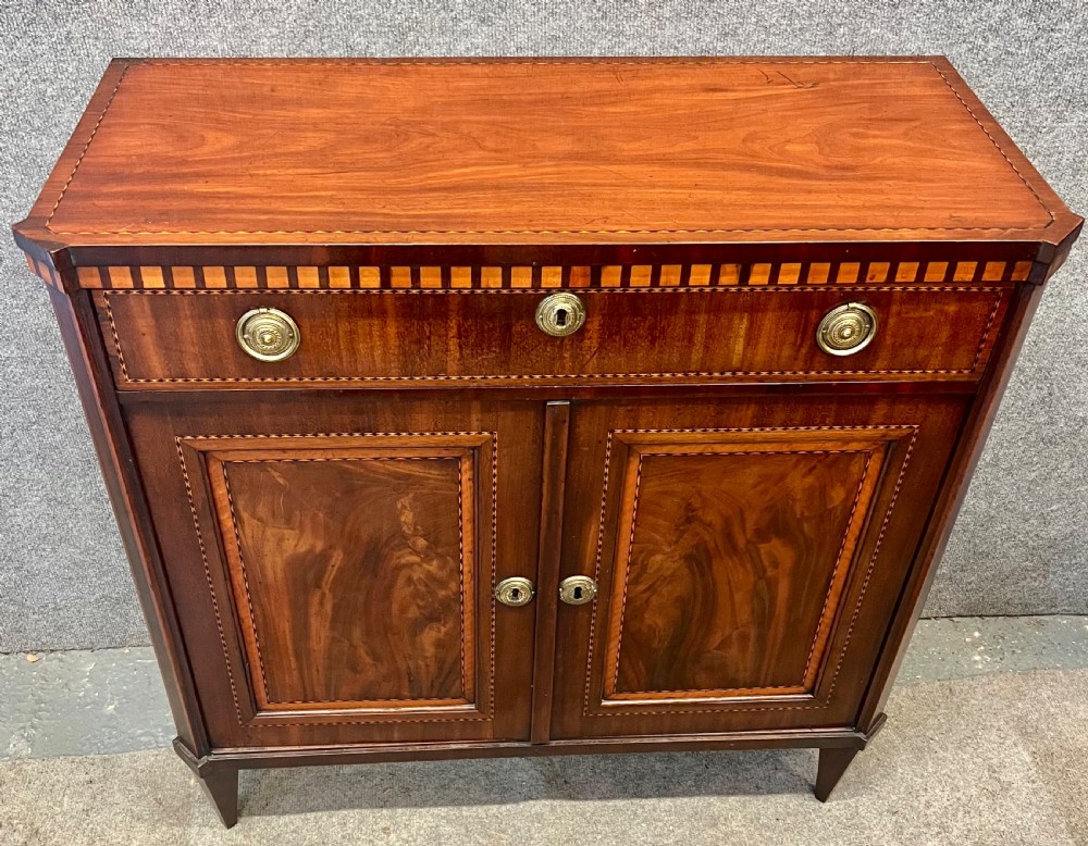 Small Antique Dutch Inlaid Mahogany Side Cabinet View III