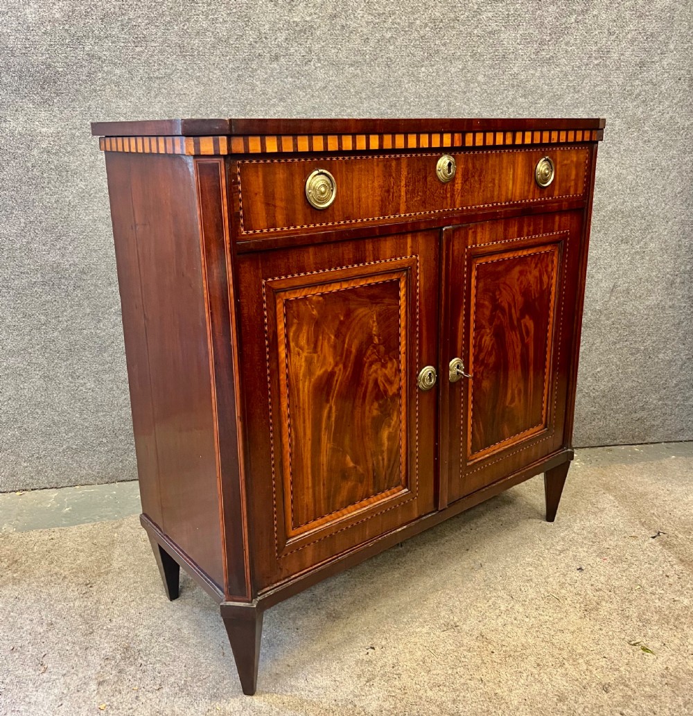 Small Antique Dutch Inlaid Mahogany Side Cabinet View IX