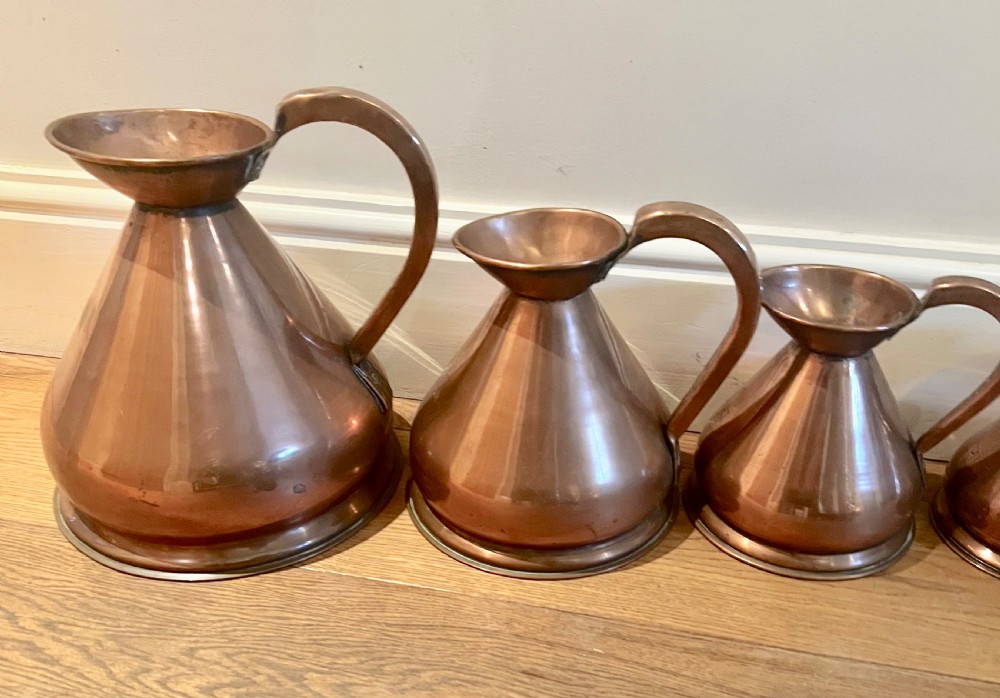 Set of  George V Copper Measure Jugs View XI