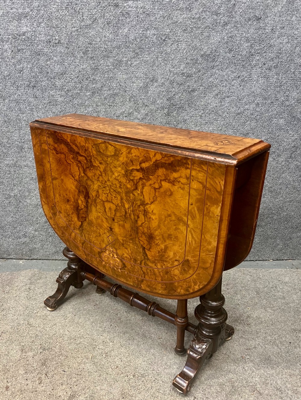 Victorian Walnut and Inlaid Baby Sutherland Table