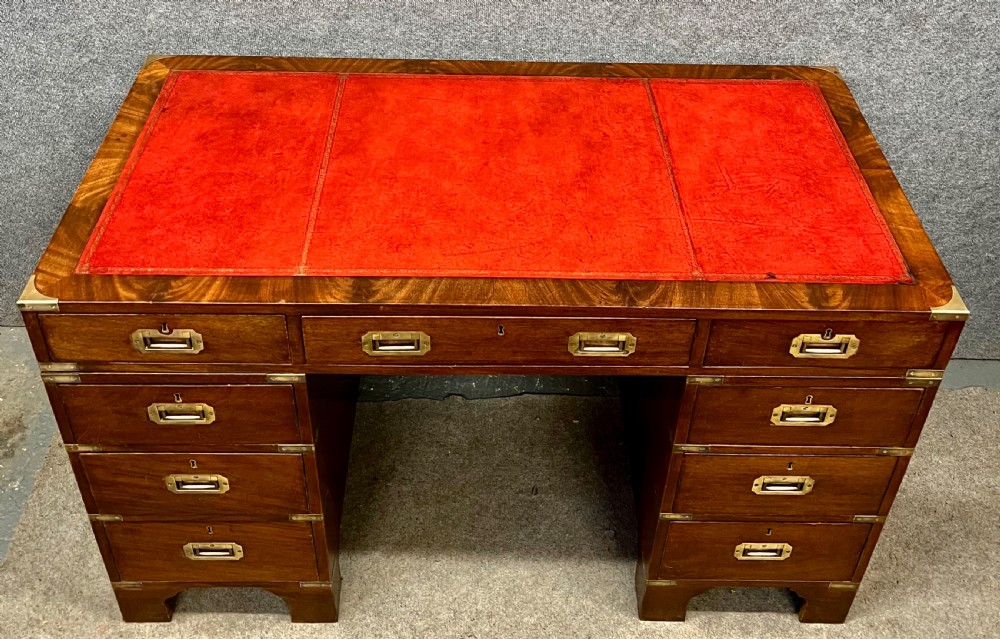 Antique Mahogany Campaign Desk View III