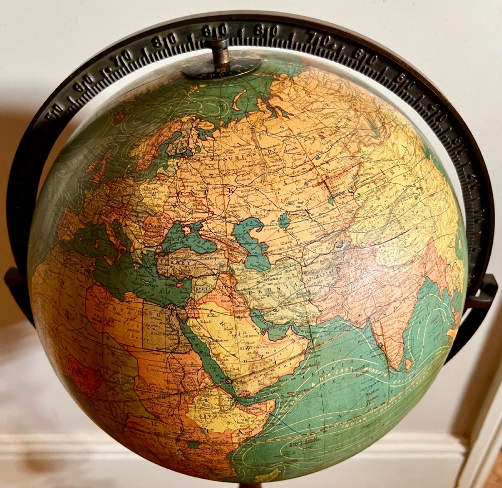 Antique Floor Standing Terrestrial Globe on Stand View III