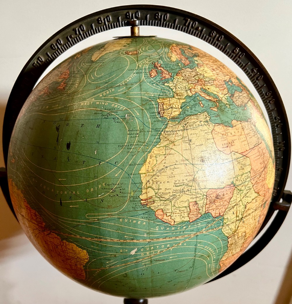 Antique Floor Standing Terrestrial Globe on Stand View V
