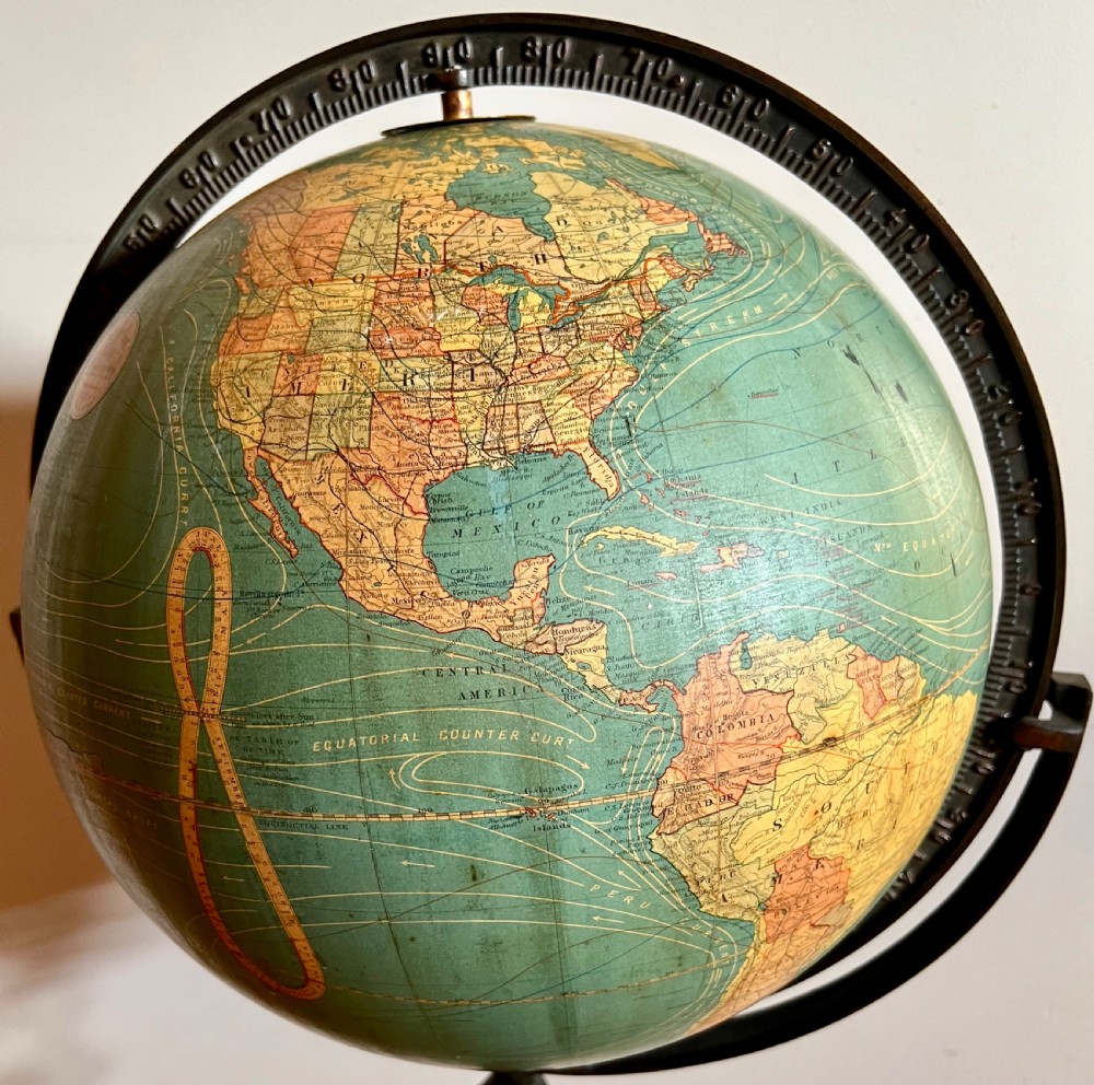 Antique Floor Standing Terrestrial Globe on Stand View VII