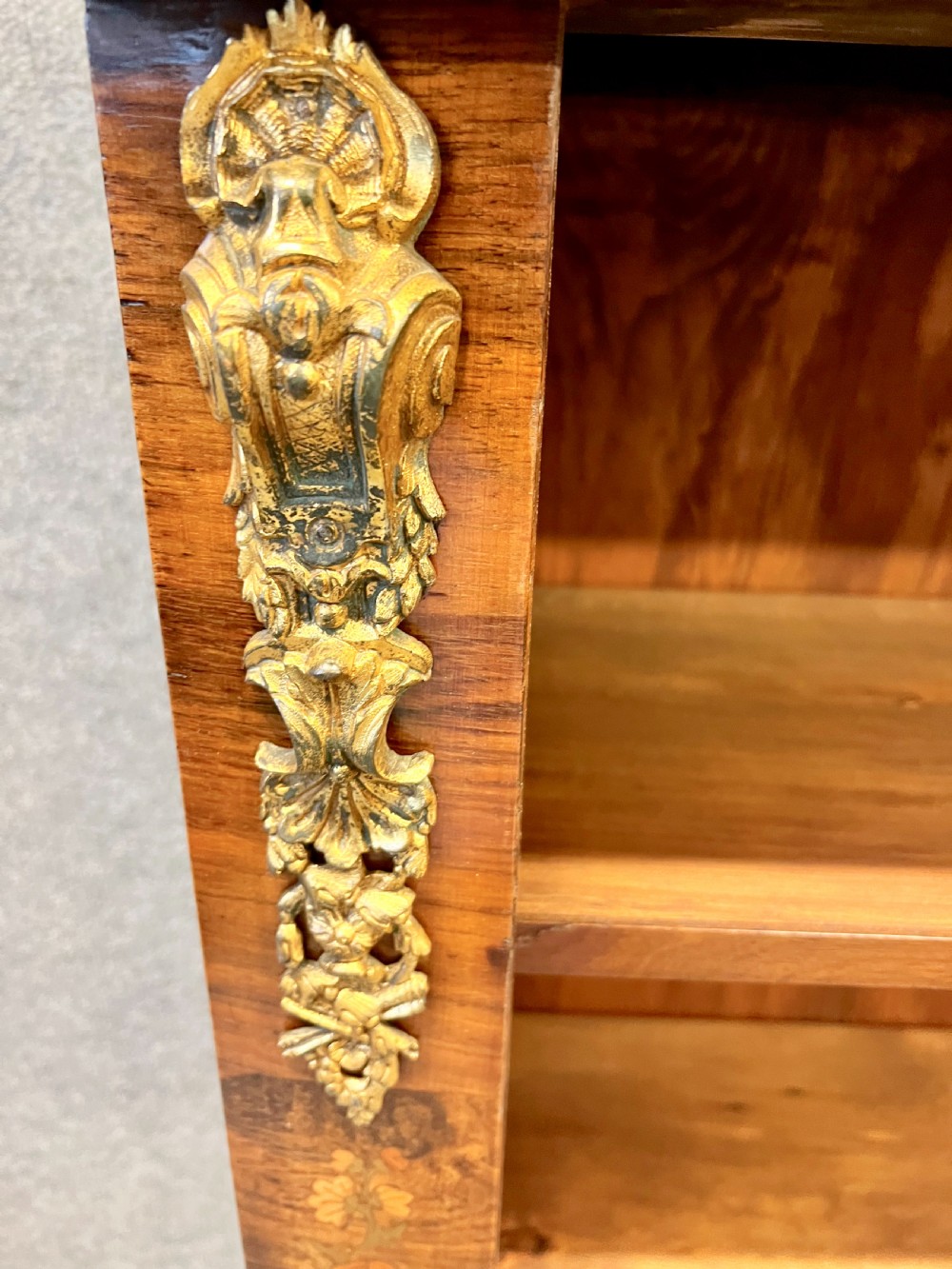Superb Victorian Marquetry Inlaid Open Bookcase View III