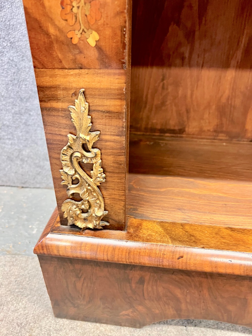 Superb Victorian Marquetry Inlaid Open Bookcase View VIII