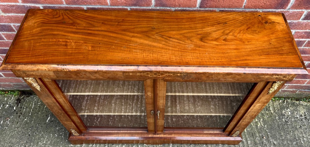 Victorian Walnut Cabinet Bookcase View V