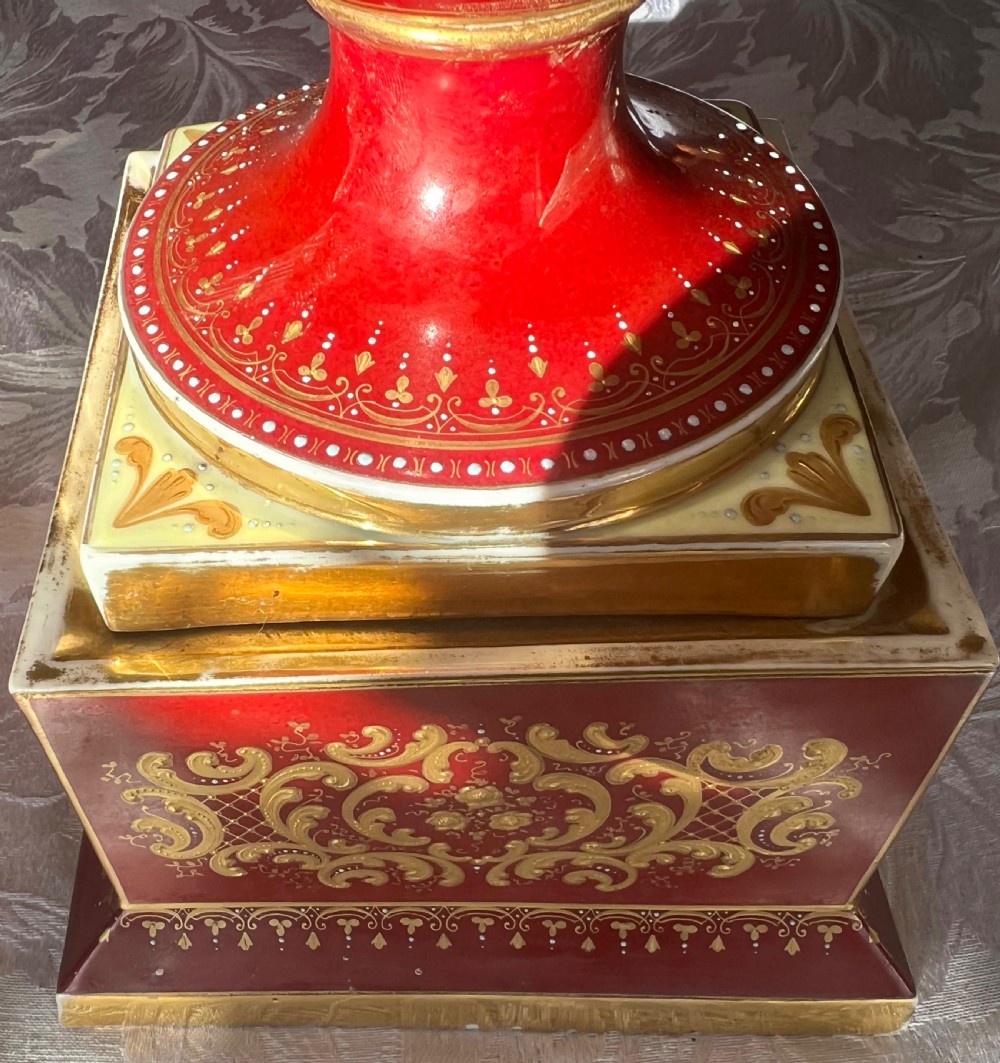 Large 21 Inch Royal Vienna Porcelain Vase & Cover View XII