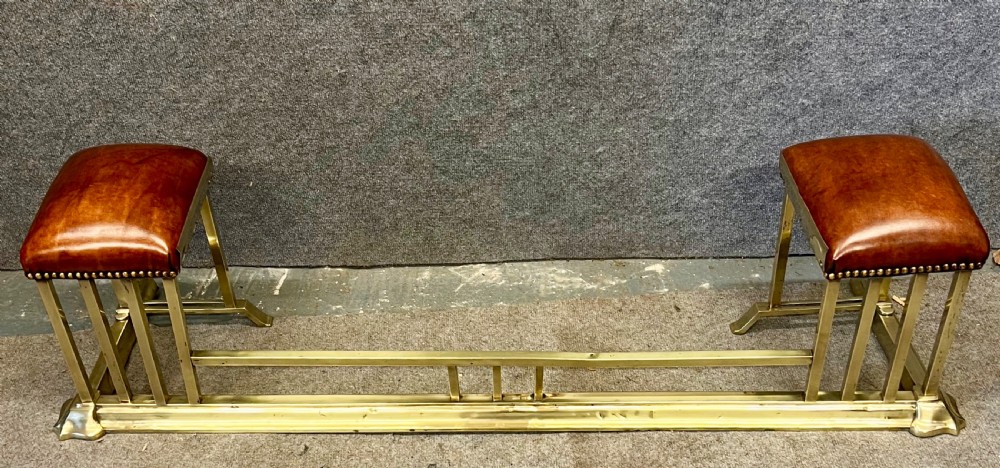 Edwardian Brass and Leather Club Fender