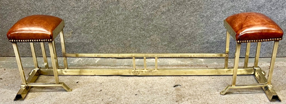 Edwardian Brass and Leather Club Fender View VI