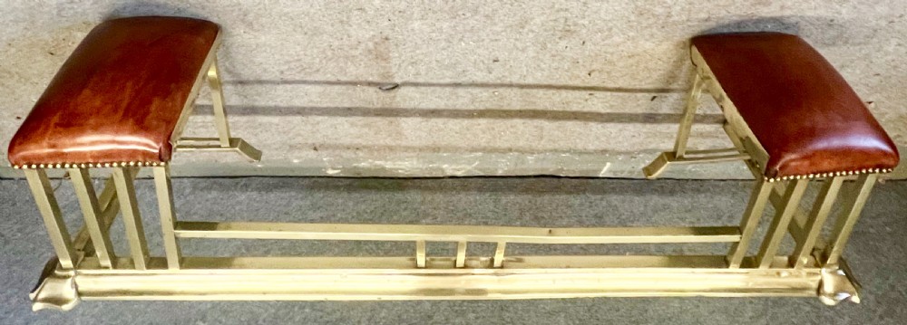 Edwardian Brass and Leather Club Fender View VII