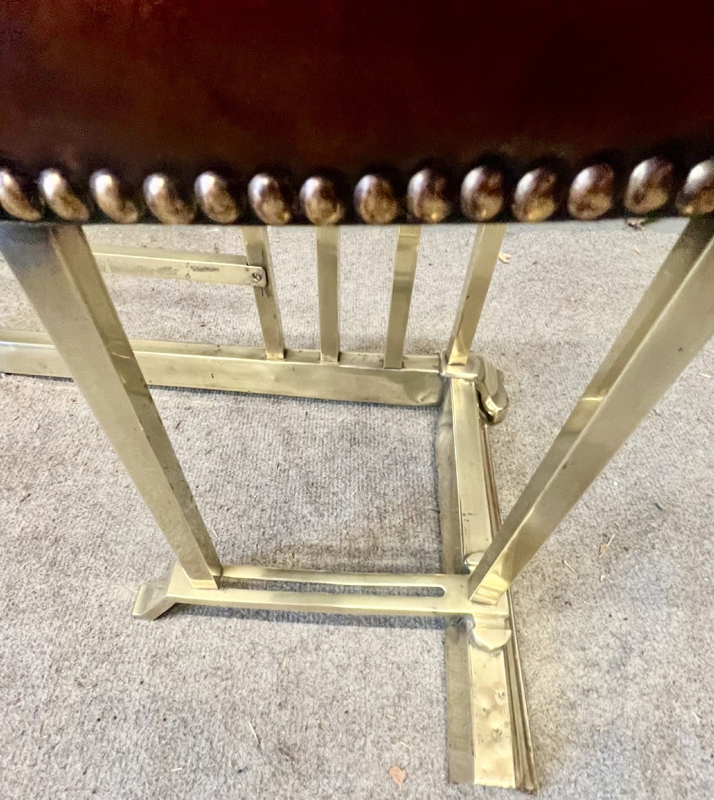 Edwardian Brass and Leather Club Fender View VIII
