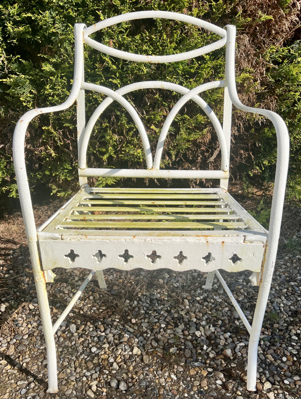 Pair of Strap Work & Cast Iron Garden Chairs View II