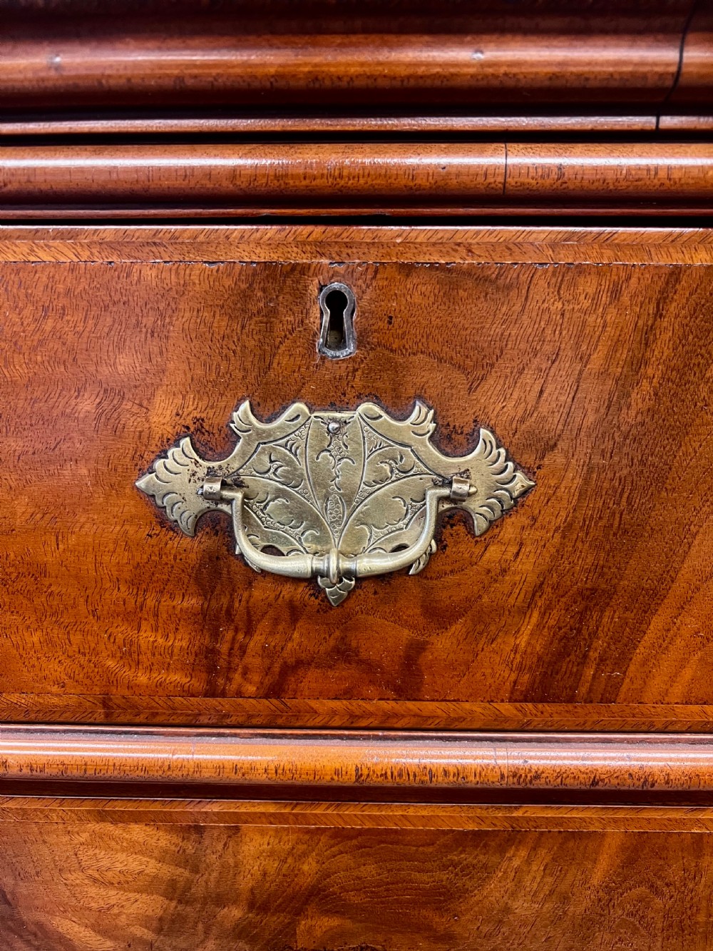 Good Quality Queen Ann Style Figured Walnut Tall Boy Chest on Chest View III