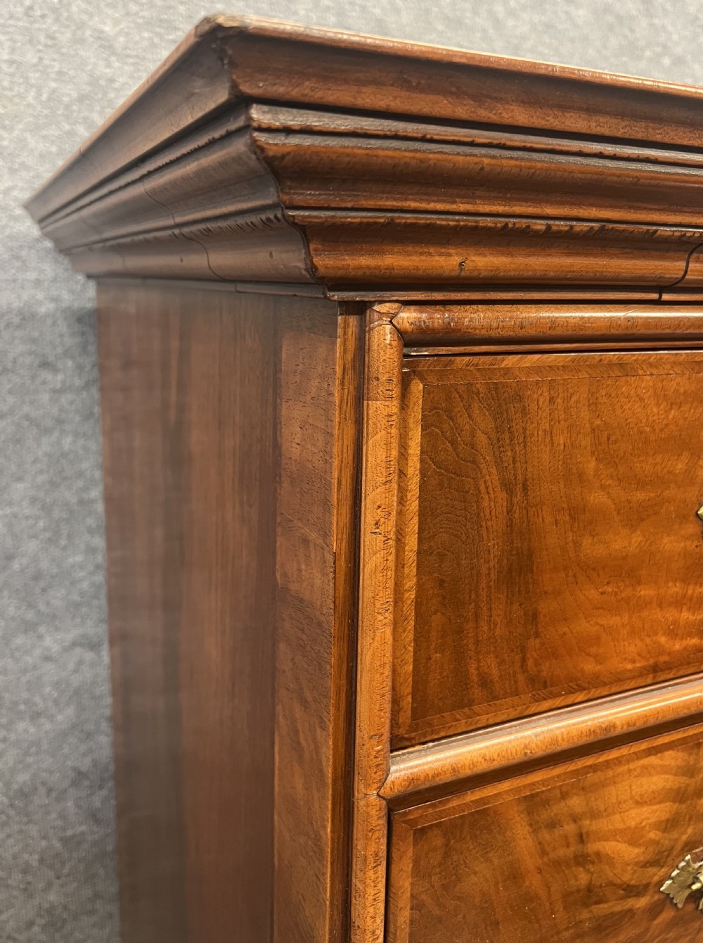 Good Quality Queen Ann Style Figured Walnut Tall Boy Chest on Chest View IV