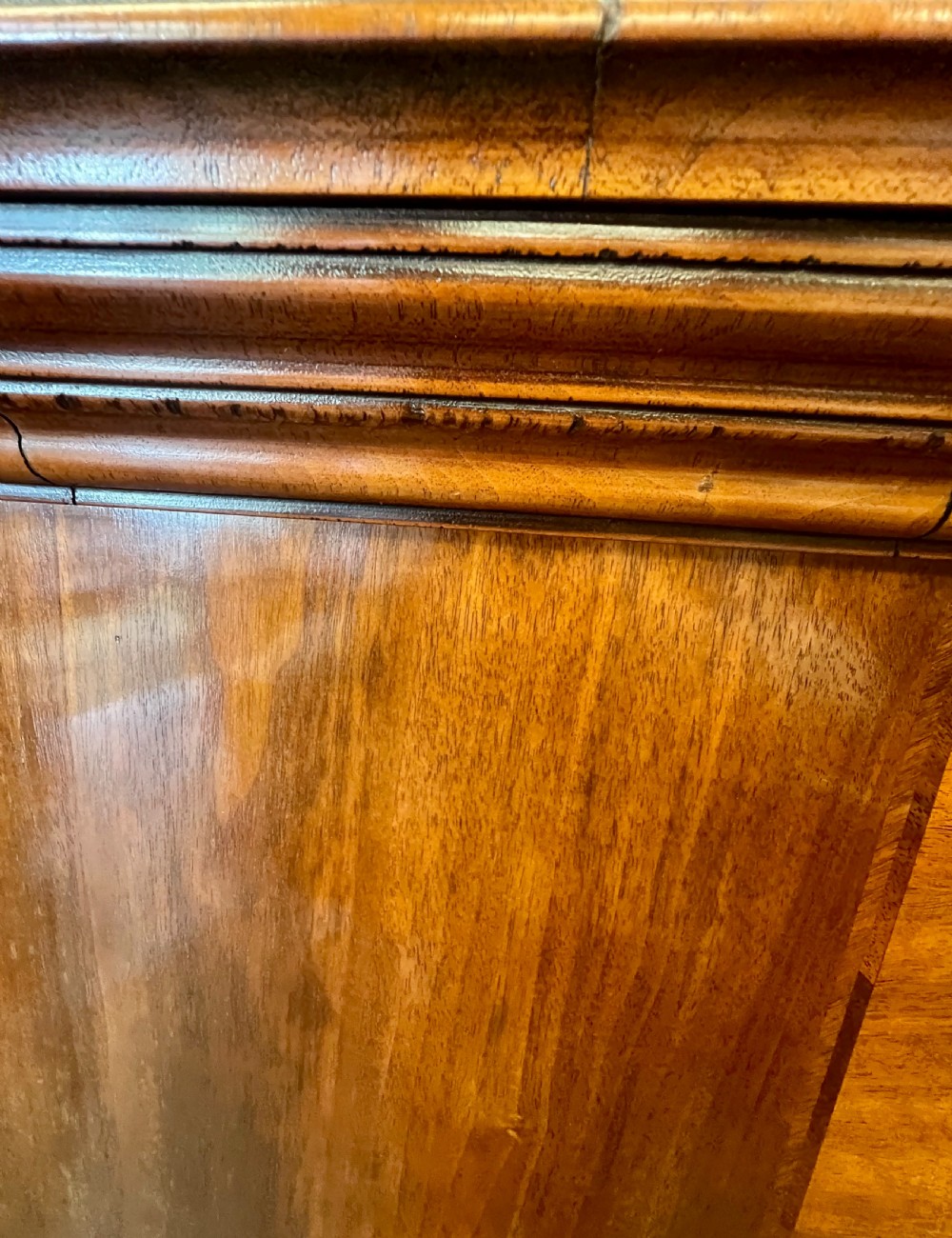 Good Quality Queen Ann Style Figured Walnut Tall Boy Chest on Chest View IX