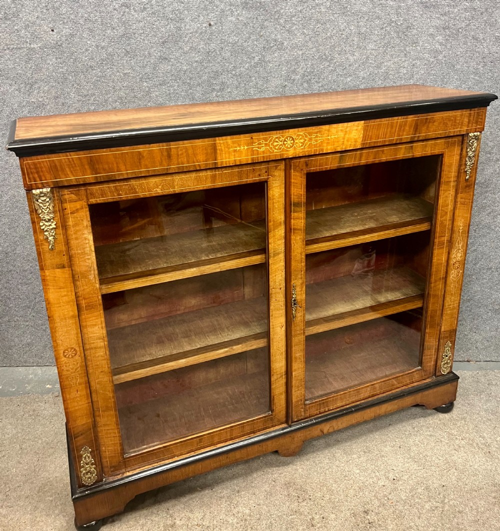 Victorian 2 Door Walnut Bookcase View VI