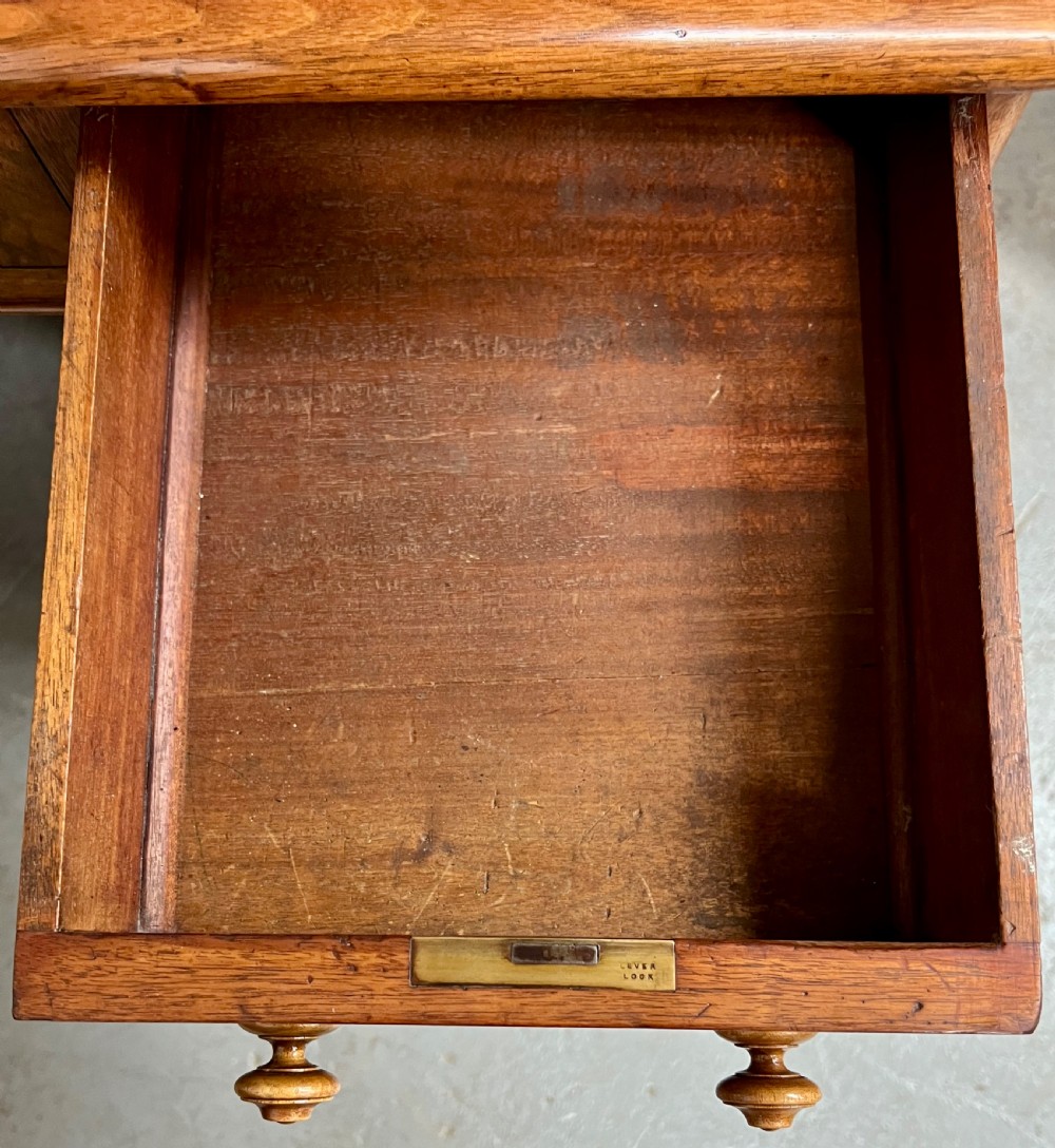 Good Quality Victorian Burr Walnut Pedestal Desk View XIII