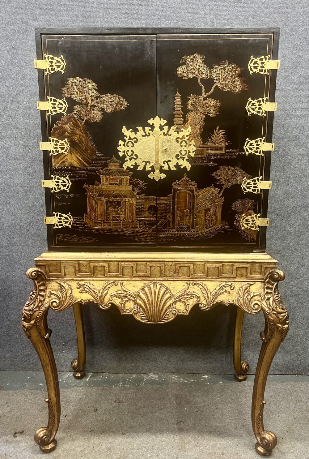 Superb Chinoiserie Cabinet on Stand