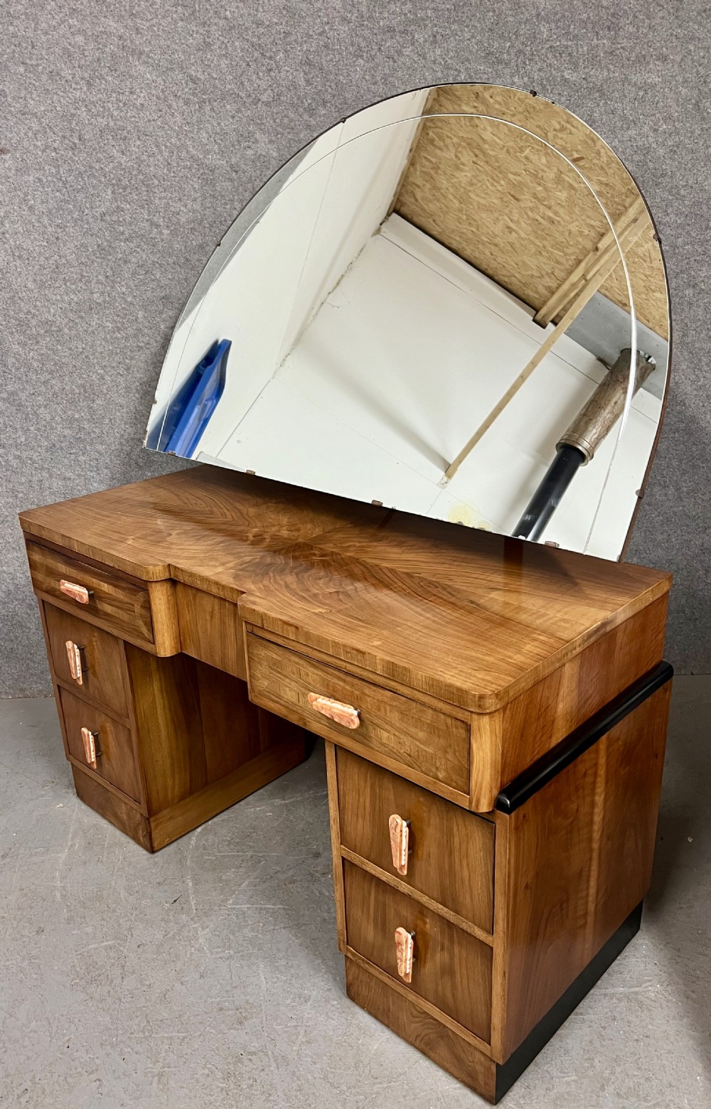 Stylish Art Deco Walnut Dressing Table View V