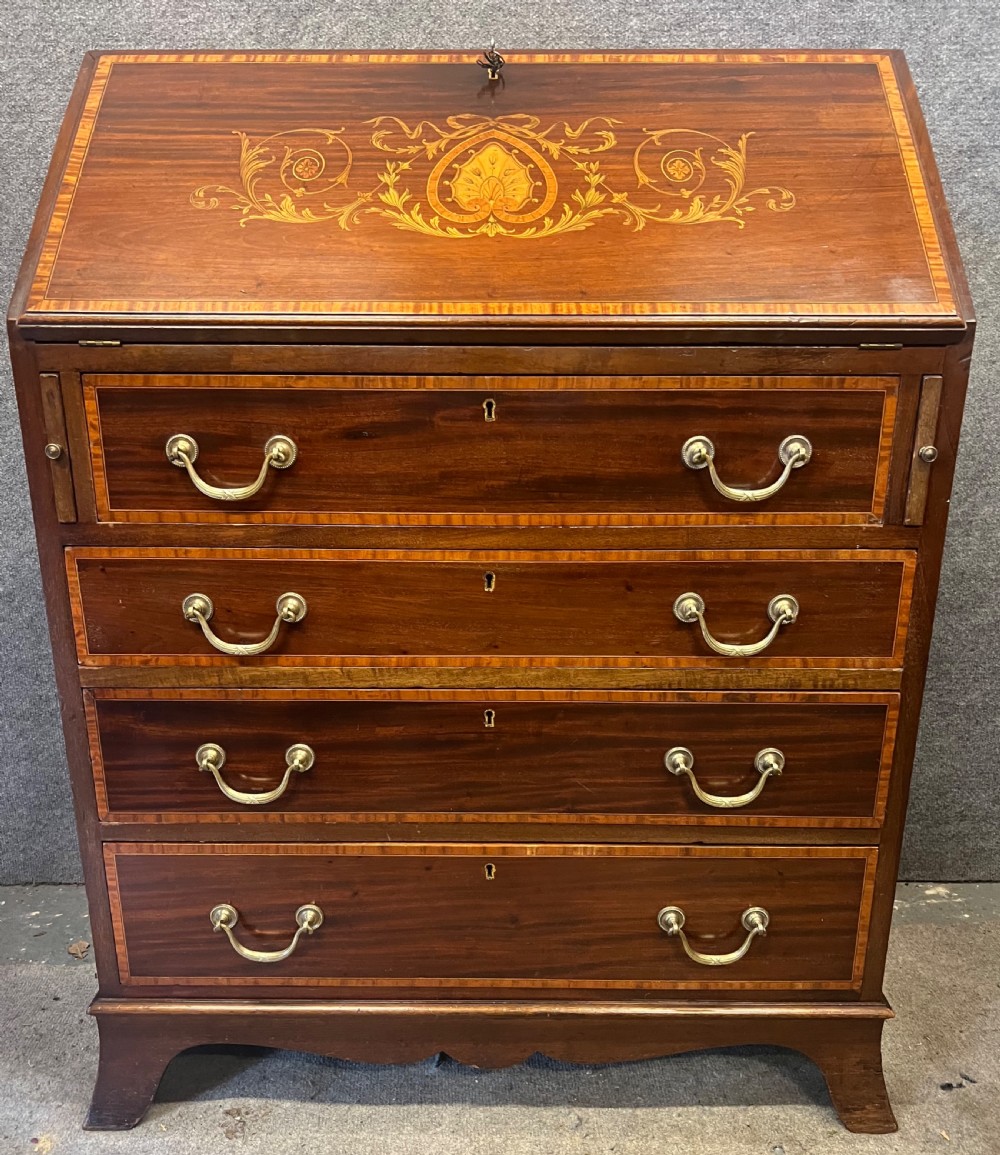 Good Quality Edwardian Inlaid Ladies Bureau View II