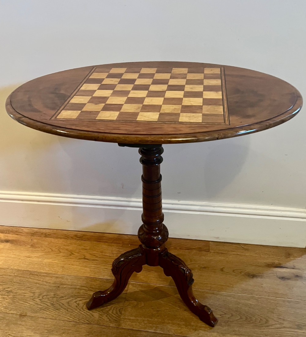 Victorian Walnut Chess Table