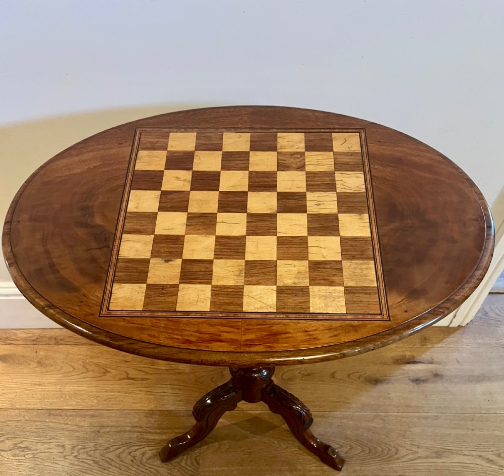 Victorian Walnut Chess Table View II